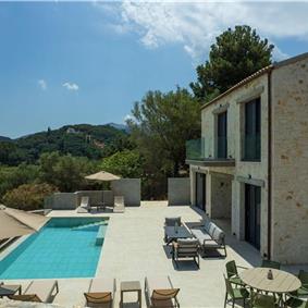  3 bedroom stone villa with pool & seaview, near Acharavi, sleeps 6